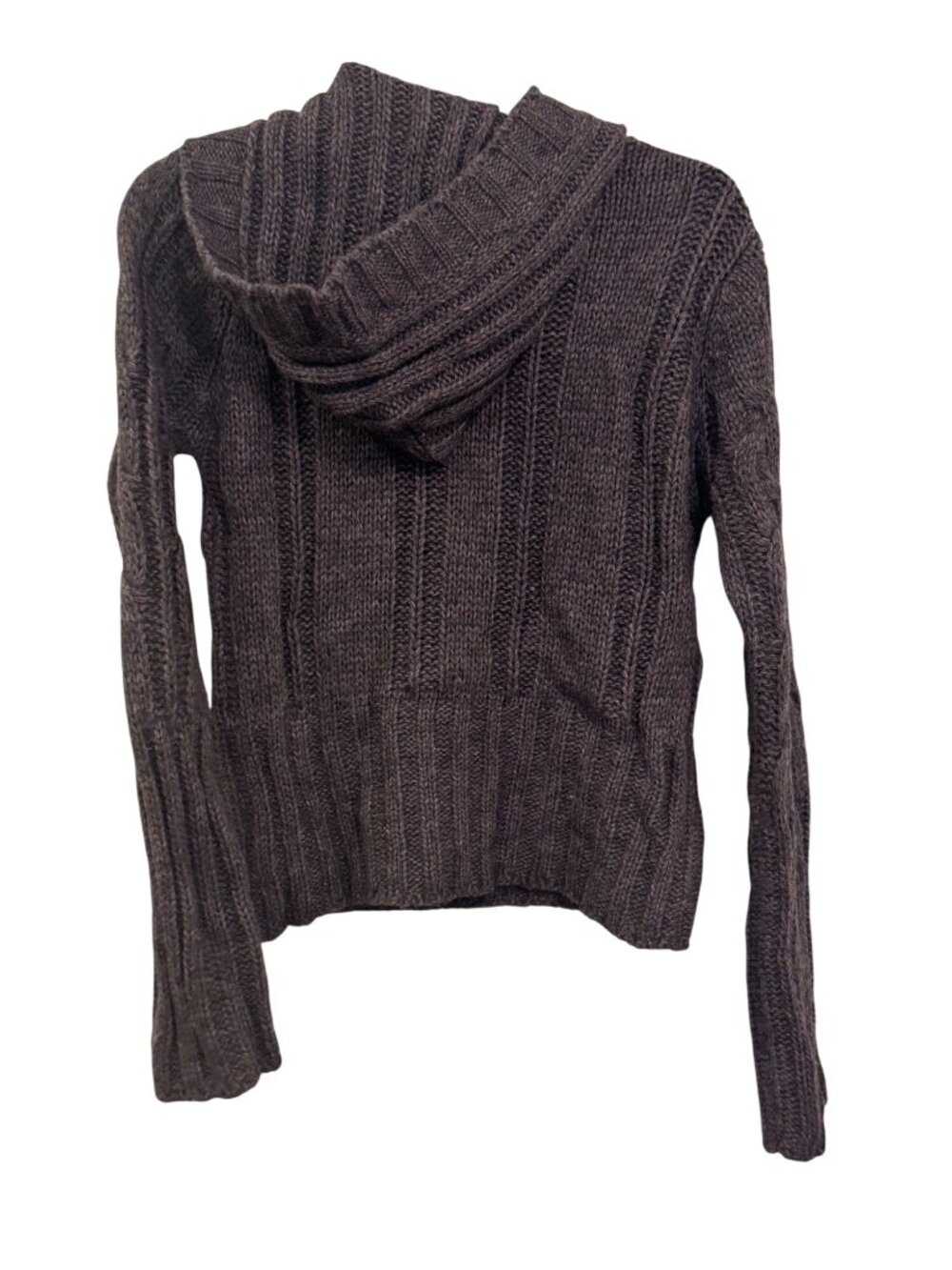 Berretti Womens Small Cable Knit Button-Up Sweater Wool Blend Brown - Picture 7 of 8